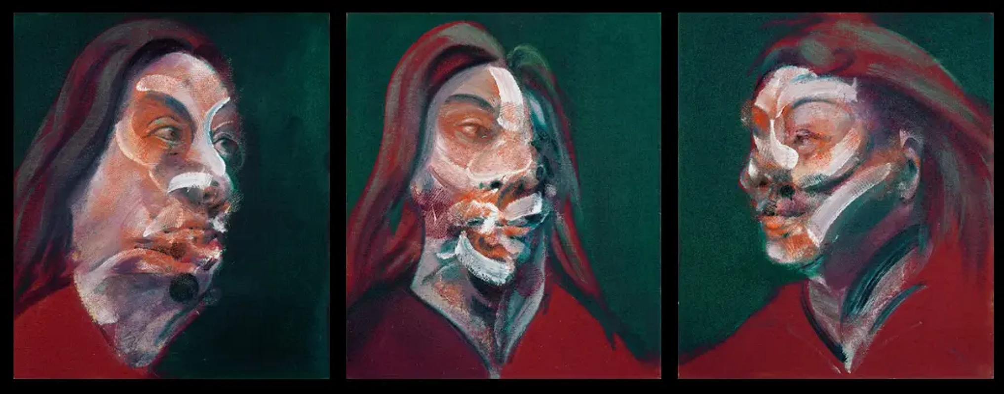 Peinture ; trois visages de femme déformés